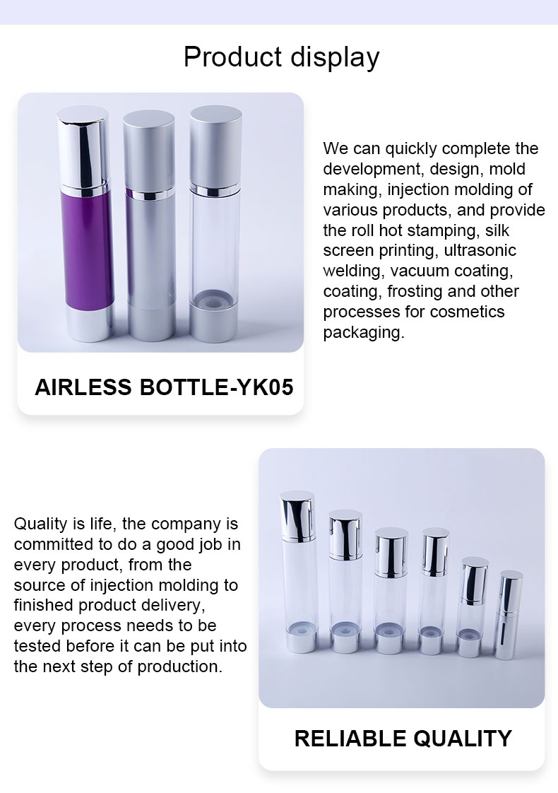 Thin Cylinder Airless Pump Bottle with Diamond Shoulder | Cosmetic Bottle | Airless Bottle