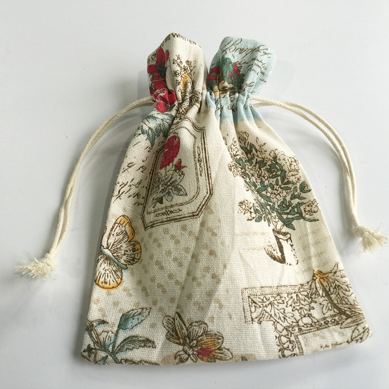 Natural linen gift bag