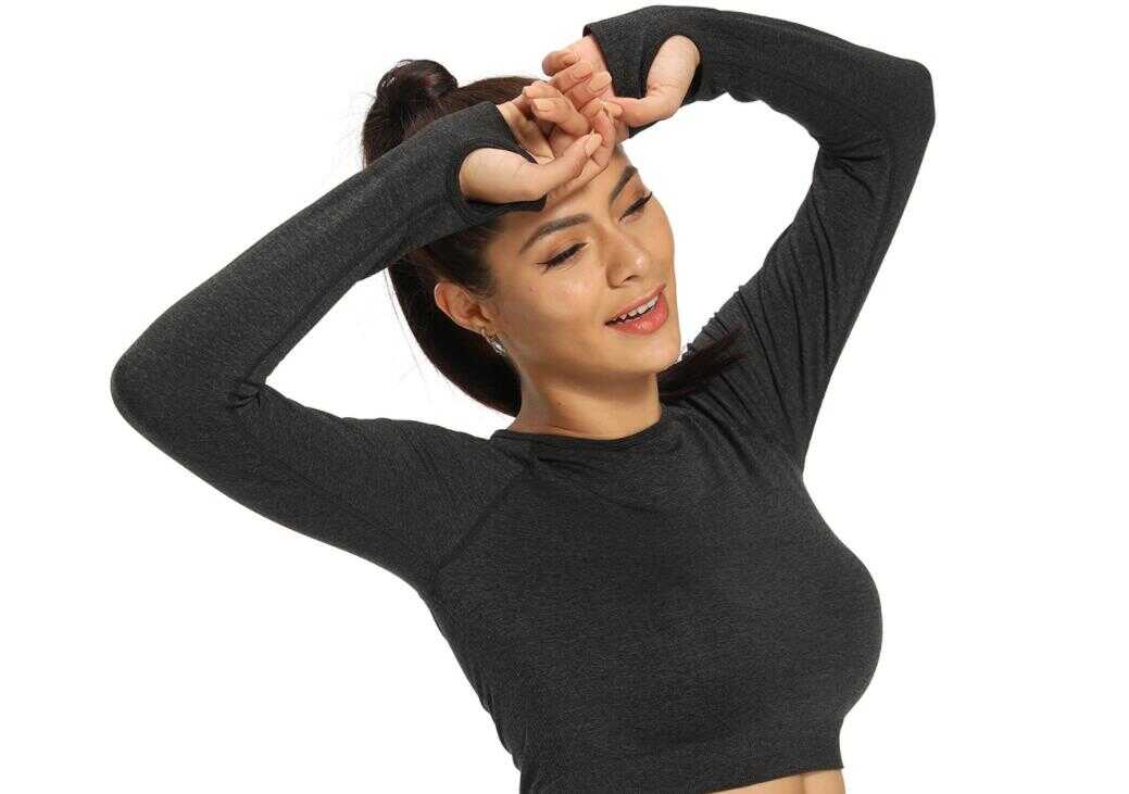 Black yoga sport sweatshirt
