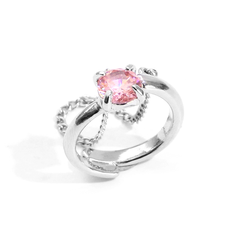 pink diamond opening ring