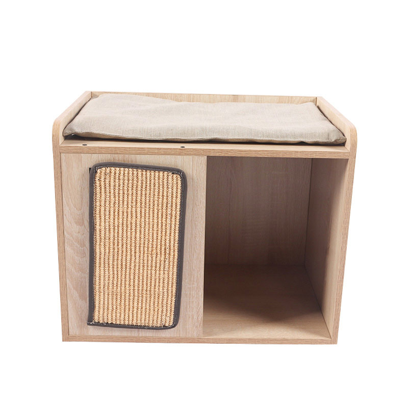 Double deck cat cabinet with sisal mat pet supplies