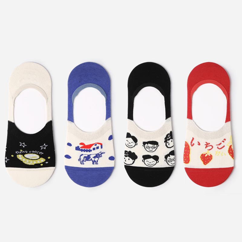 Invisible women low cut fashion sublimation boat socks