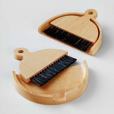 Short Handle Wooden Table Dustpan | Dustpan With Brush Set | Mini Wooden Table Dustpan