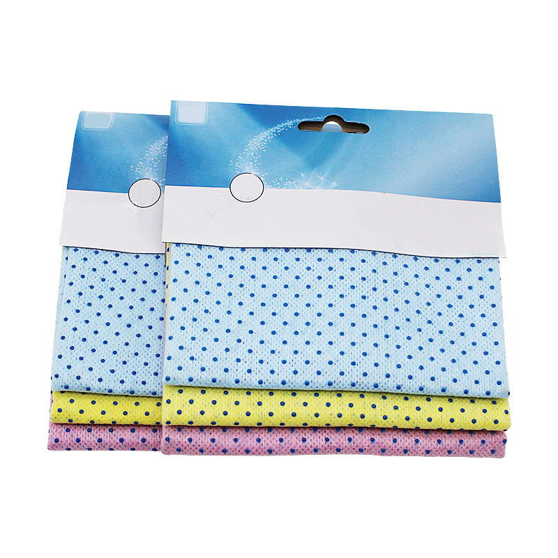 Multipurpose cleaning cloth spunlace non-woven fabric with pvc dots