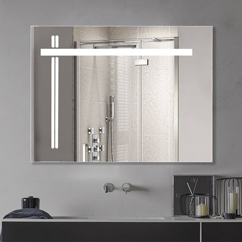 bathroom mirror with shelf