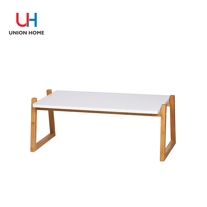 Bamboo white side table