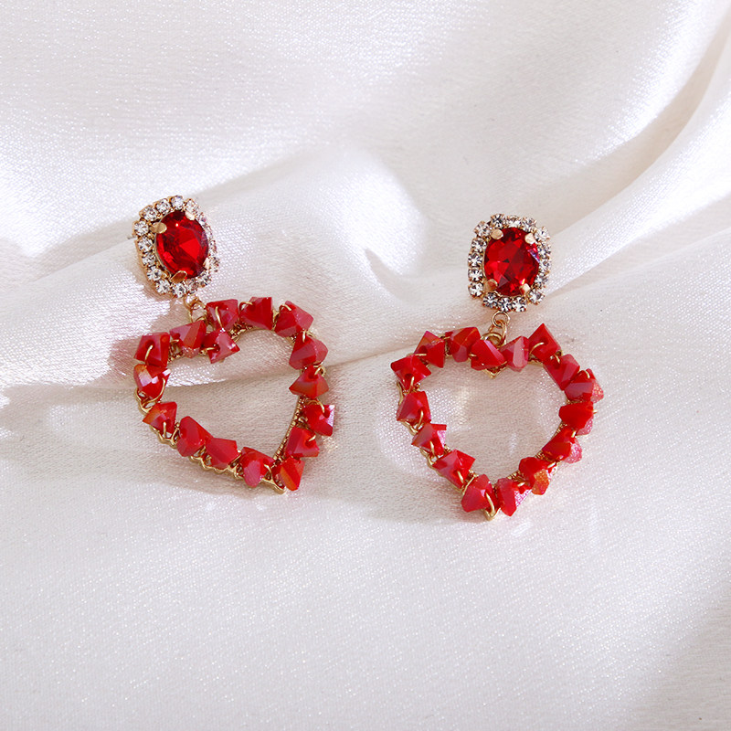 Red crystal earrings | crystal earrings | earrings