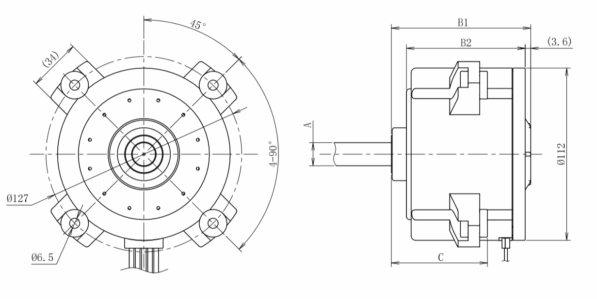 Internal Rotor Motor 12Pulse/R Tach Output