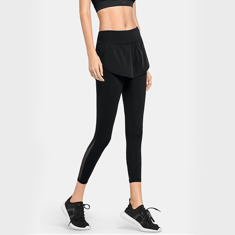 Fashion girls two layers zipper running shorts cool dry casual jogging shorts