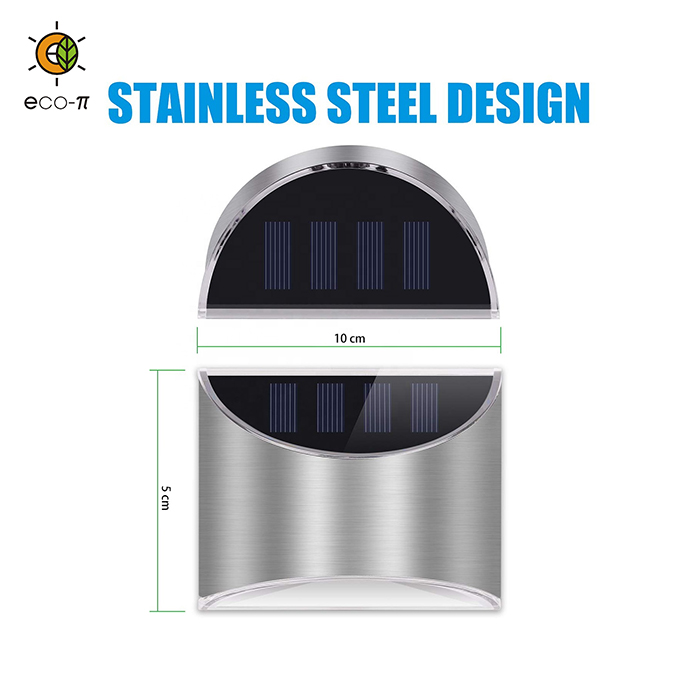 Stainless steel outdoor solar deck wall light