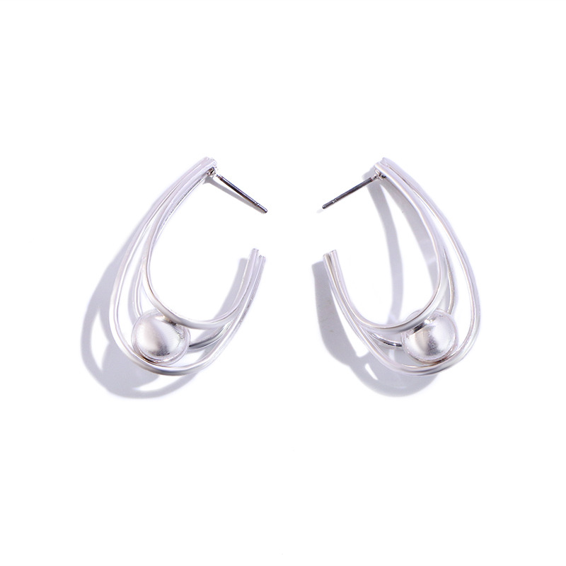 Metal earrings | Hollow bead earrings | Exaggerated earrings