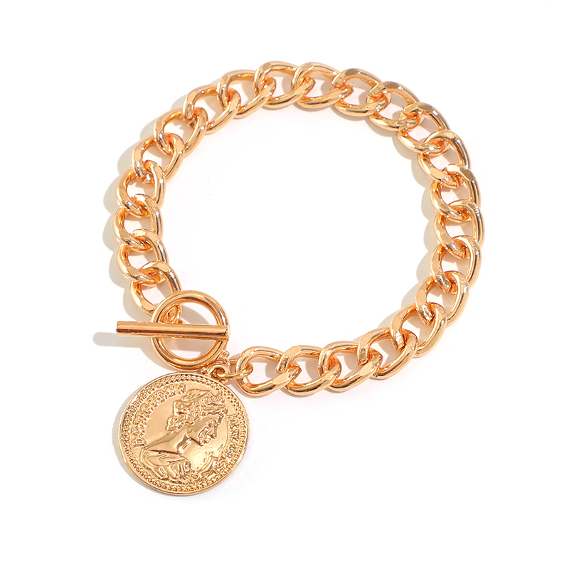 Medallion coin charm bracelet