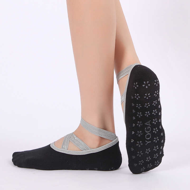 Black Grey Yoga socks