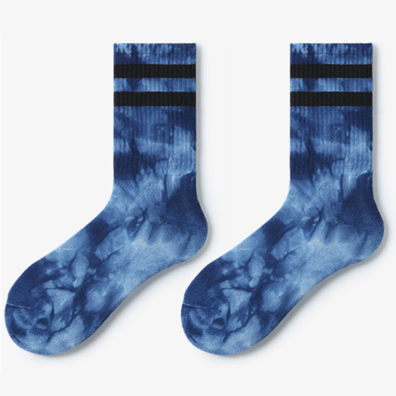 women socks tie-dye mid-calf length sock