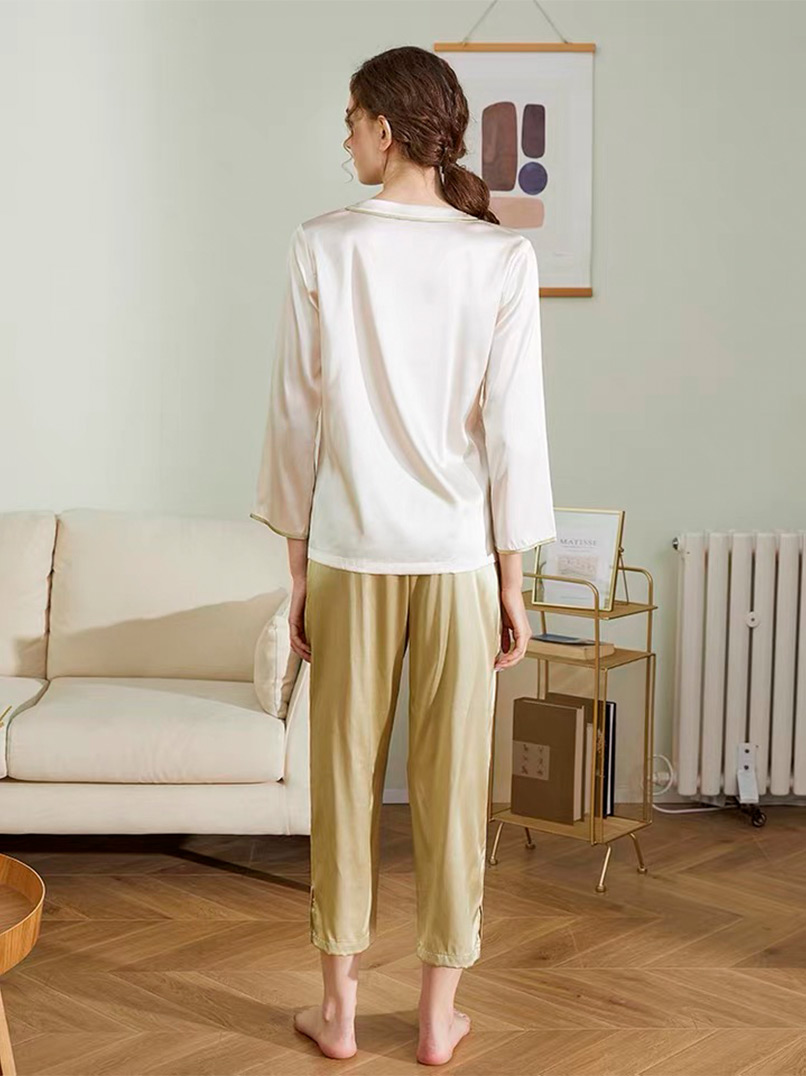 Luxury Silk Pajamas Sets Women 19mm/22mm Silk Satin | Women Silk Pajamas Sets | Silk Pajamas Sets
