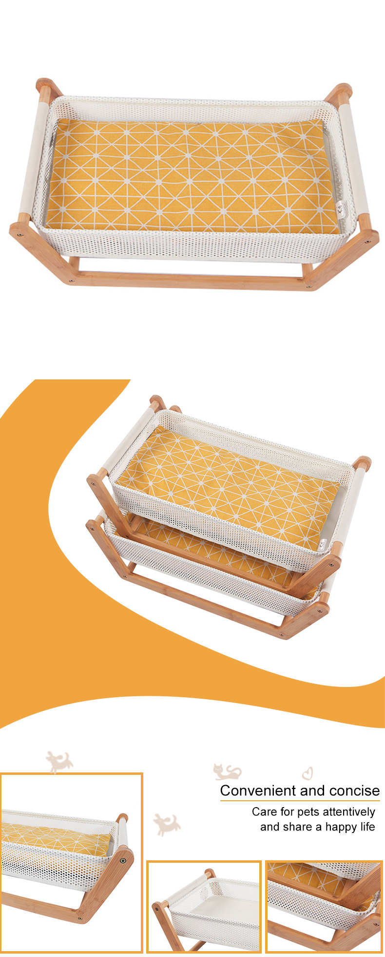 bamboo cat bed pet product