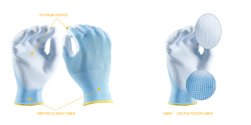 13G PU palm coated gloves | PU palm coated gloves | Coated gloves