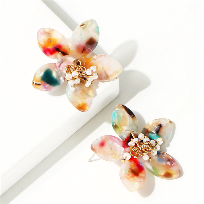 Multicolor Leaf Flower Earrings