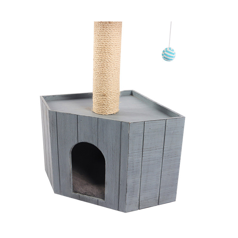 Solid wood cat nest with platform pet supplies