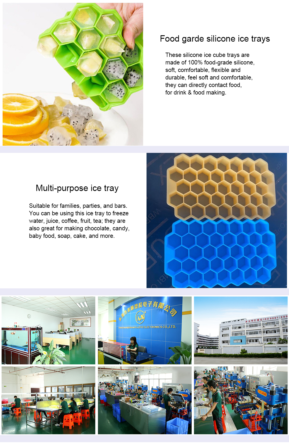 Non-toxic and environmentally friendly silicone ice tray