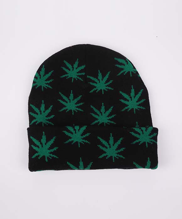 Marijuana Leaf Knit Beanie 