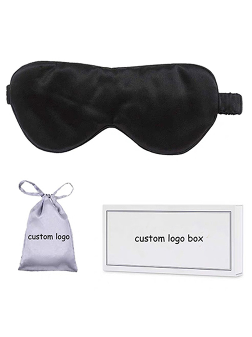 Wholesale 19mm Mulberry Silk Solid Color Sleep Eye Mask with Silk Scrunchies Set Custom Label Silk Gift Set