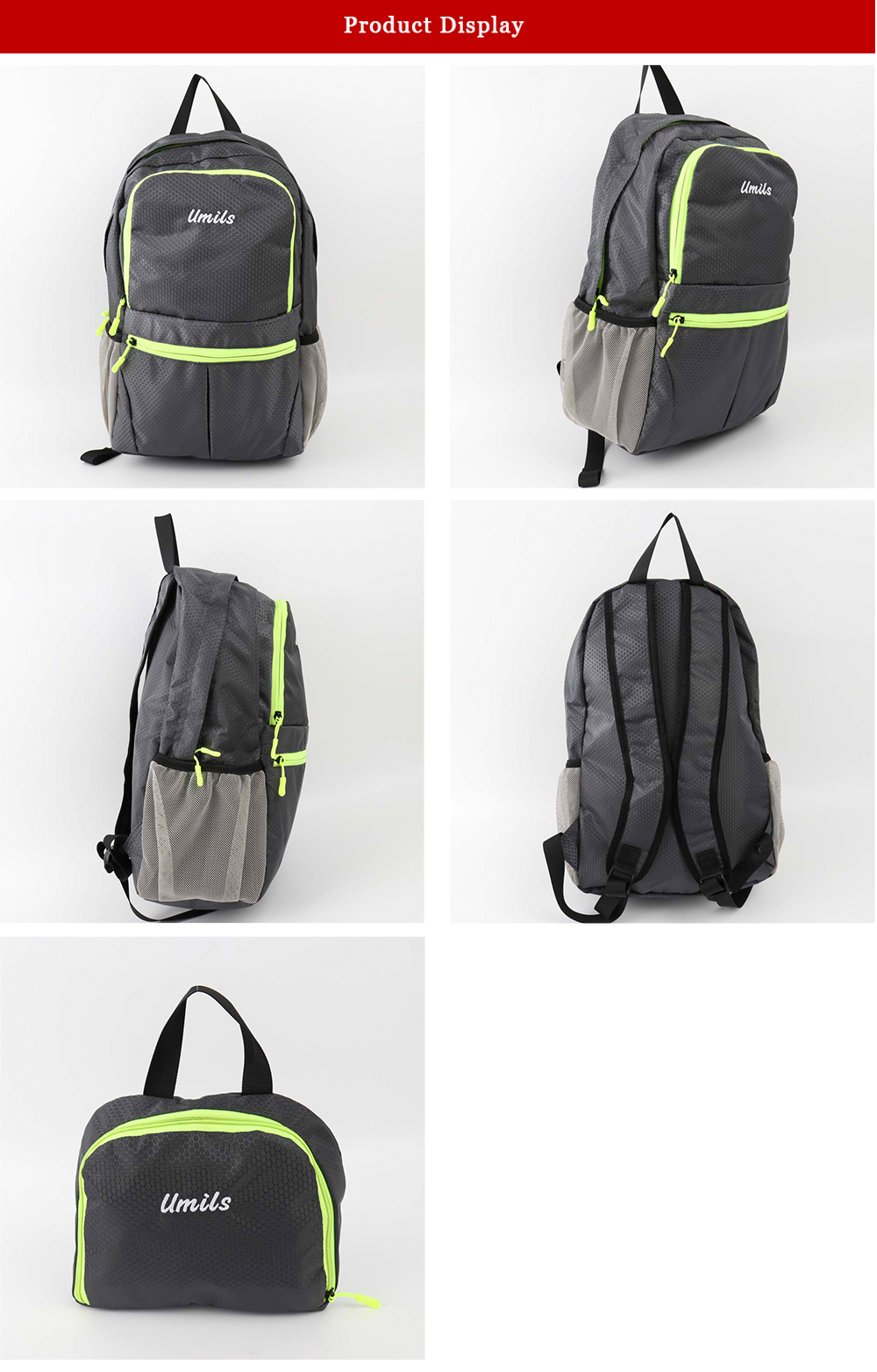 Customized Gray Sport Backpack | Sport Backpack | Professional Sport Backpack