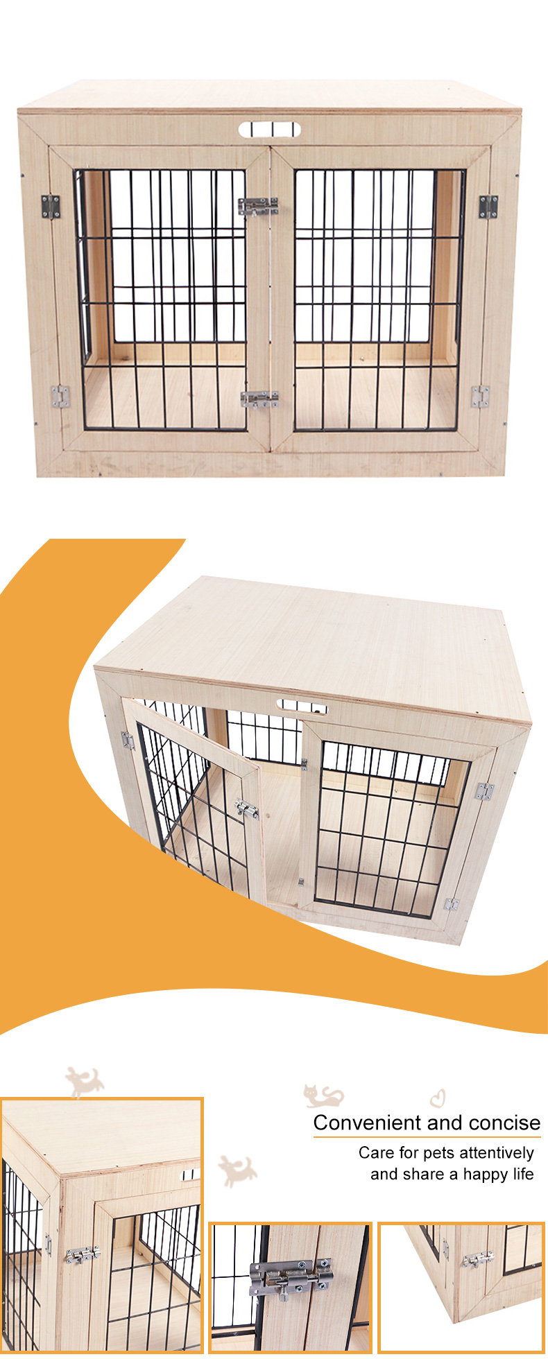 solid wood cat cage pet supplies