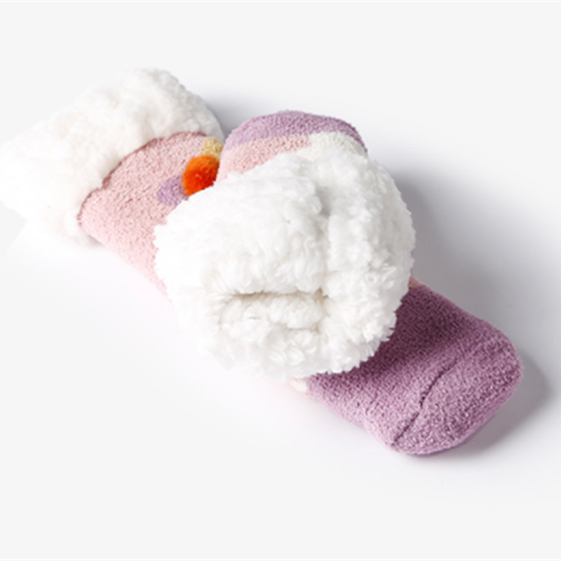 Women winter warm sherpa lined cozy sock thermal fuzzy slipper socks