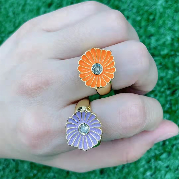 colorful flower rings