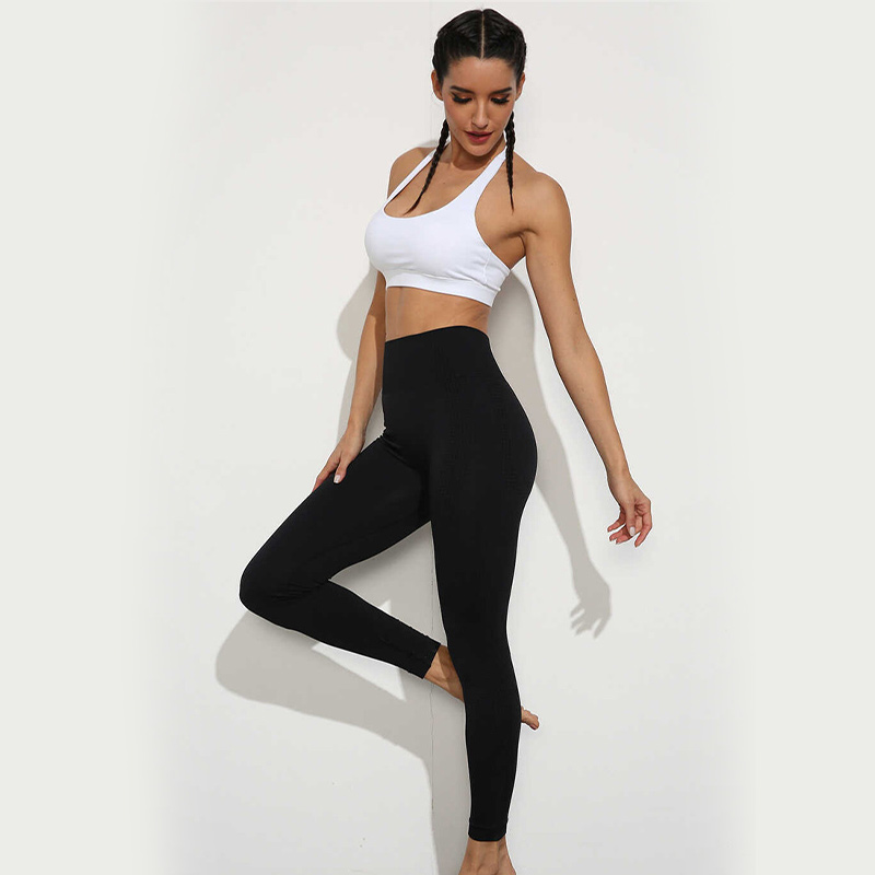 Wholesale yoga pants with pockets high waisted black gym legging