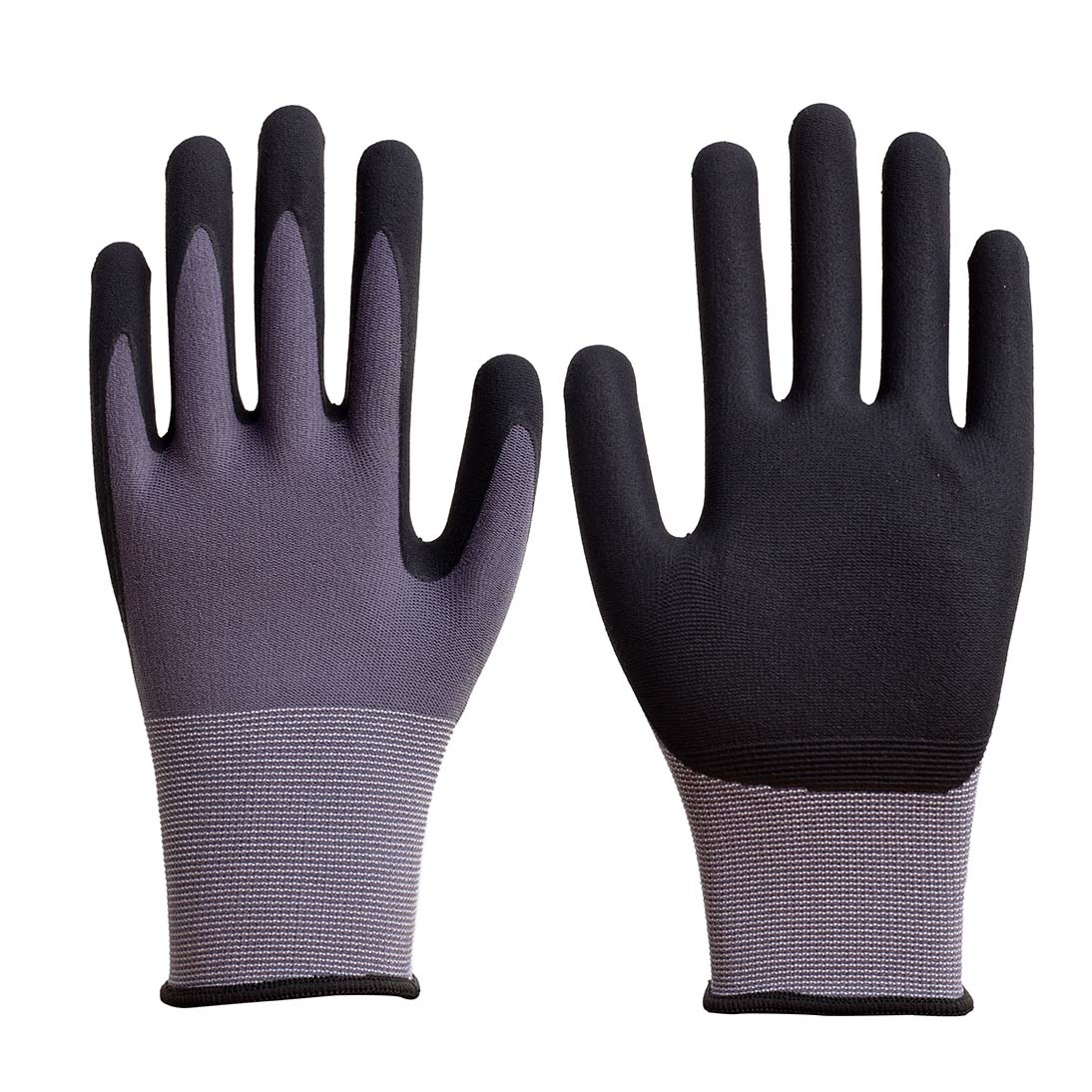 15G nylon spandex glove Micro foam nitrile and waterbased PU palm coated 