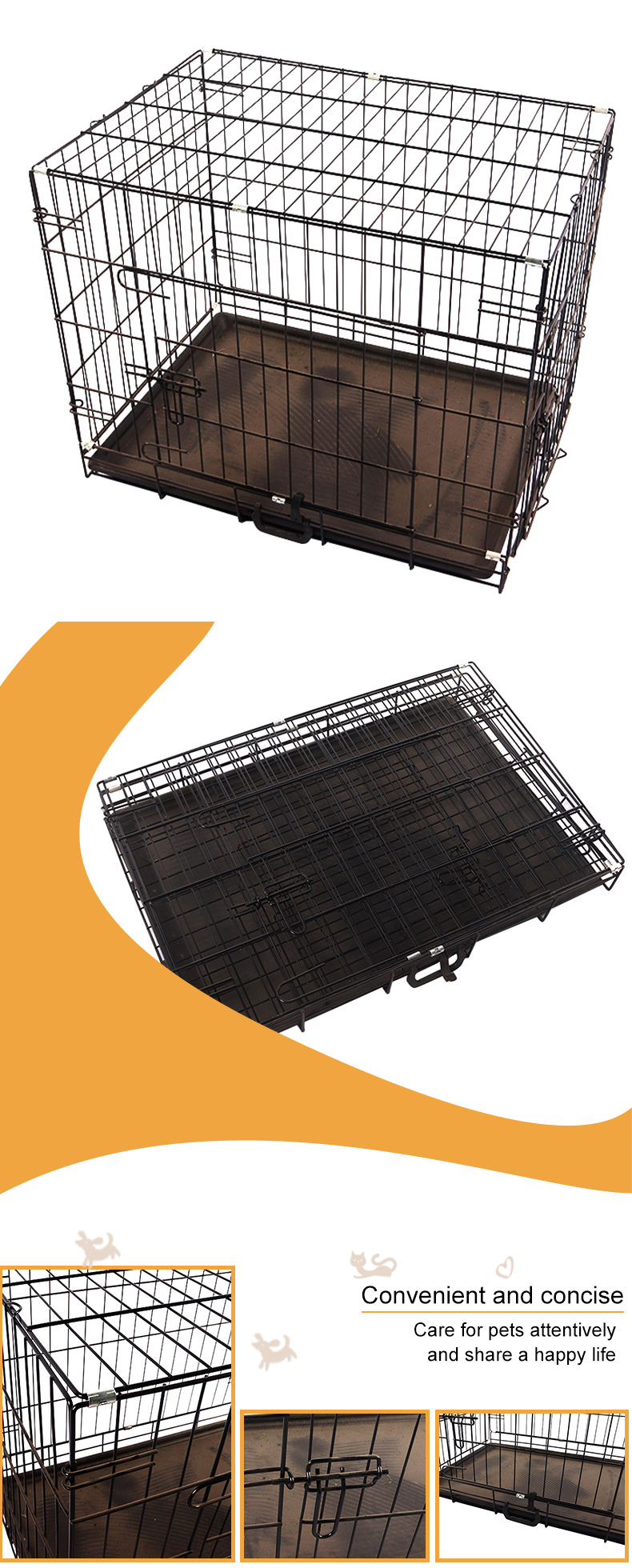 metal folding cat cage pet supplies