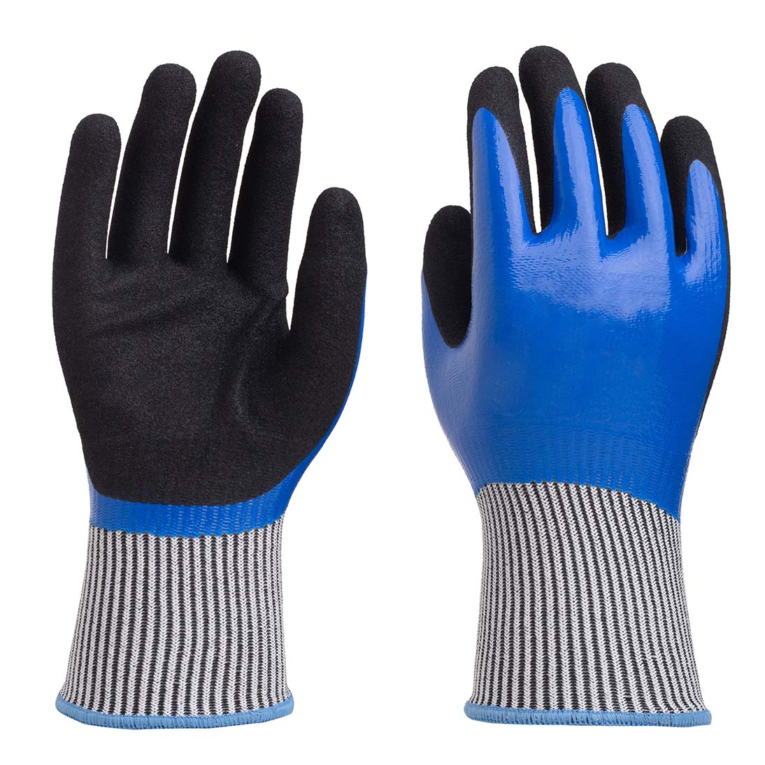 15G Polyester glove double layer nitrile coated 