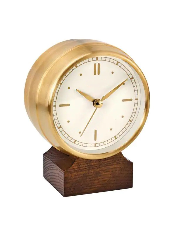 Contemporary gold Table clock with bluetooth