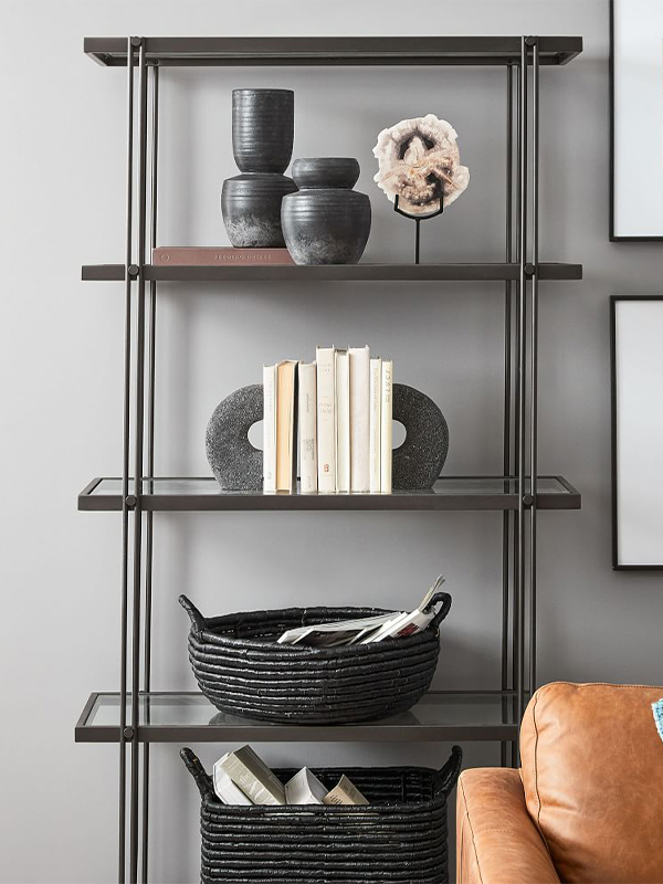 Grey lava bookends (set of 2)