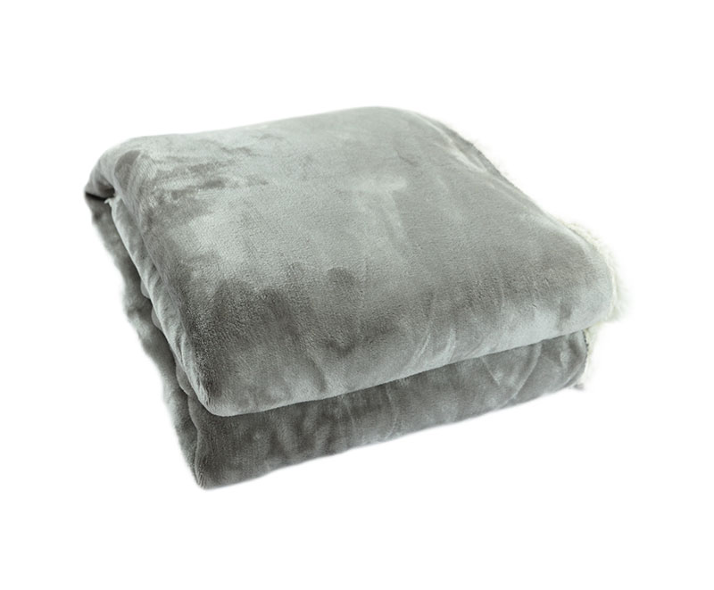 Sautéed Thick Solid Flannel with Sherpa Blanket 1040608
