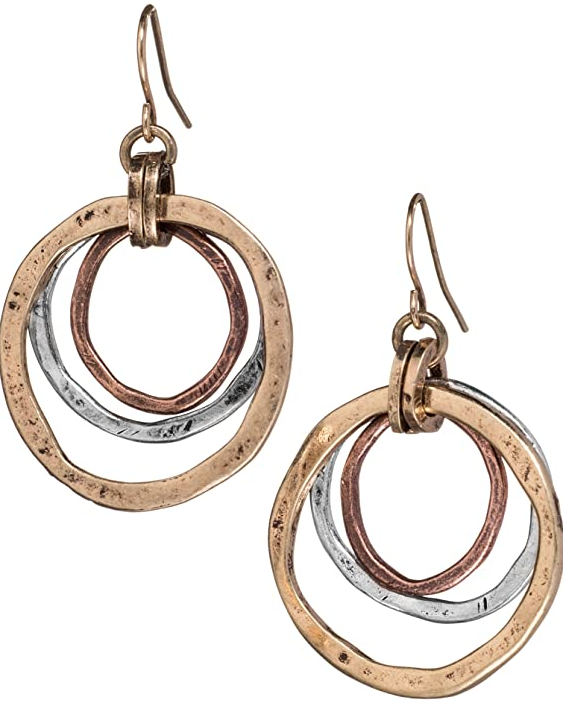 Brass and Silverplated Earrings