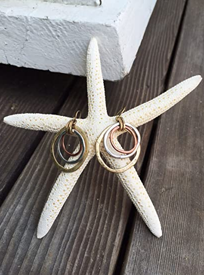Brass and Silverplated Earrings